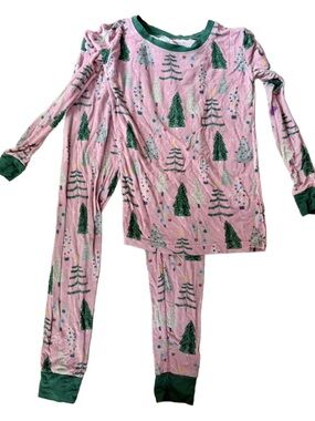 Little Sleepies Pink Twinkling Trees Long Pajama Set